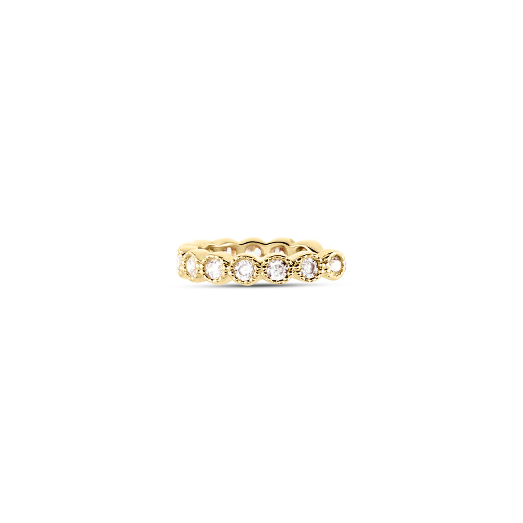 Bijou D'oreille Unitaire Silohe Plaqué Or Jaune Oxyde De Zirconium