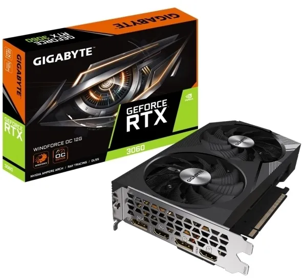 GIGABYTE RTX 3060 Windforce OC 12G, GeForce RTX 3060, 12 GB, GDDR6, 192 Bit, 7680 x 4320 pixel, PCI Express x16 4.0 - LHR