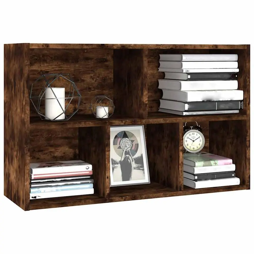 vidaXL - Boekenkast/dressoir met 5 vakken - Gerookt eiken - Hout - 50x25x80 cm