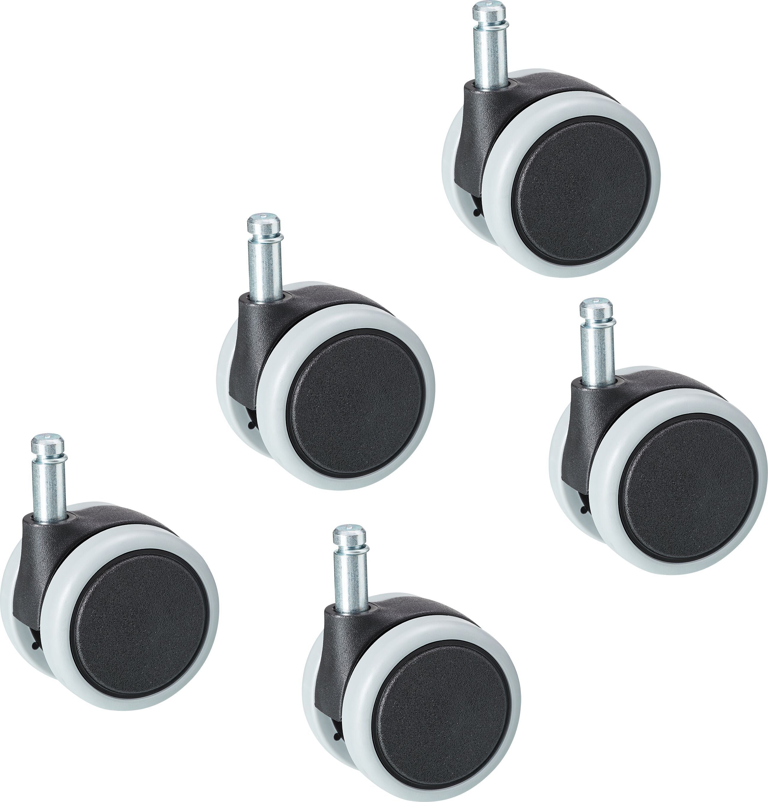 Sicherheitsstopprollen Hartboden Set 10 mm Hartbodenrollen Set - Schwarz / T: 6.5 cm x H: 7.8 cm