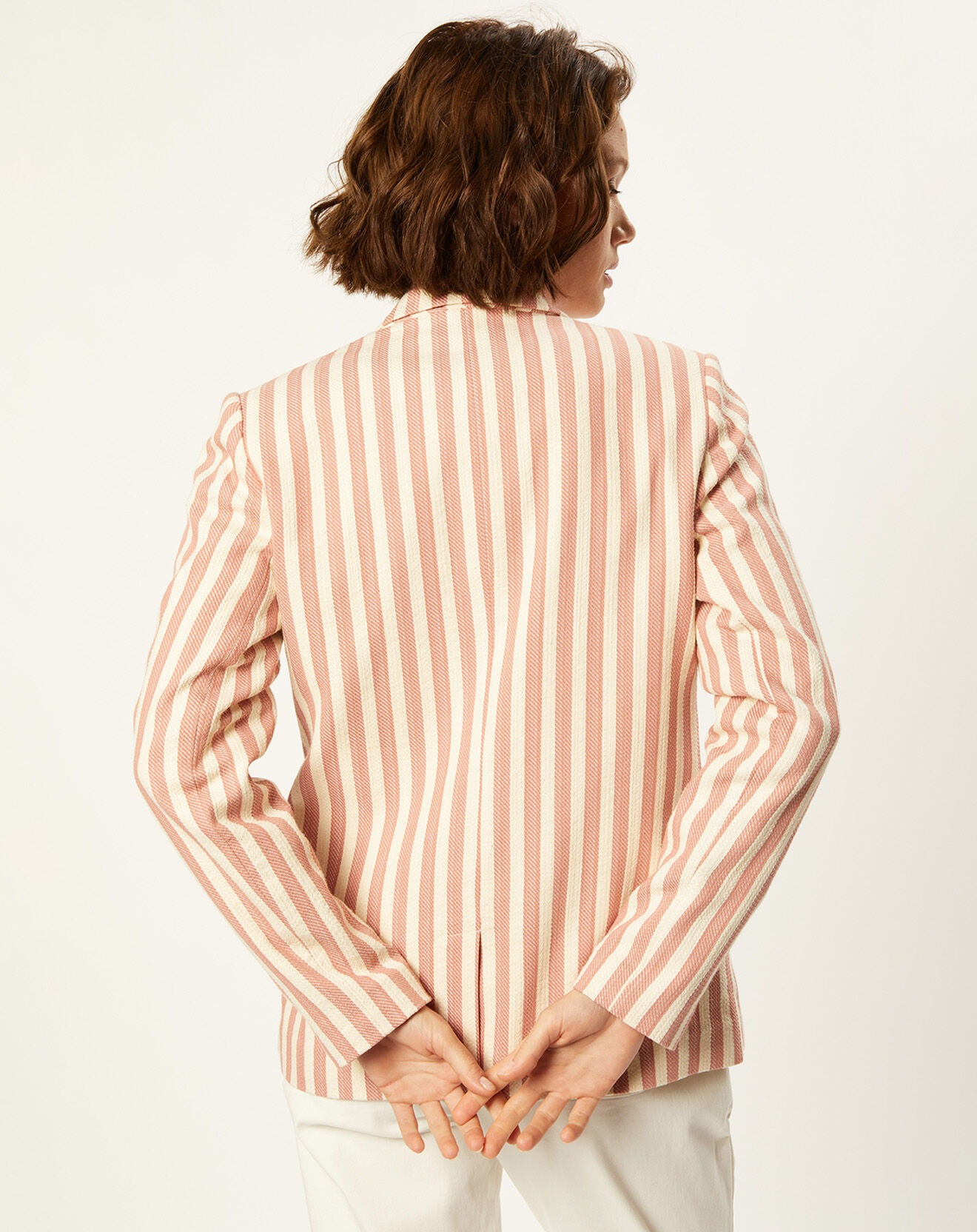 Harris Wilson Veste Blazer Cyprille rayée litchi