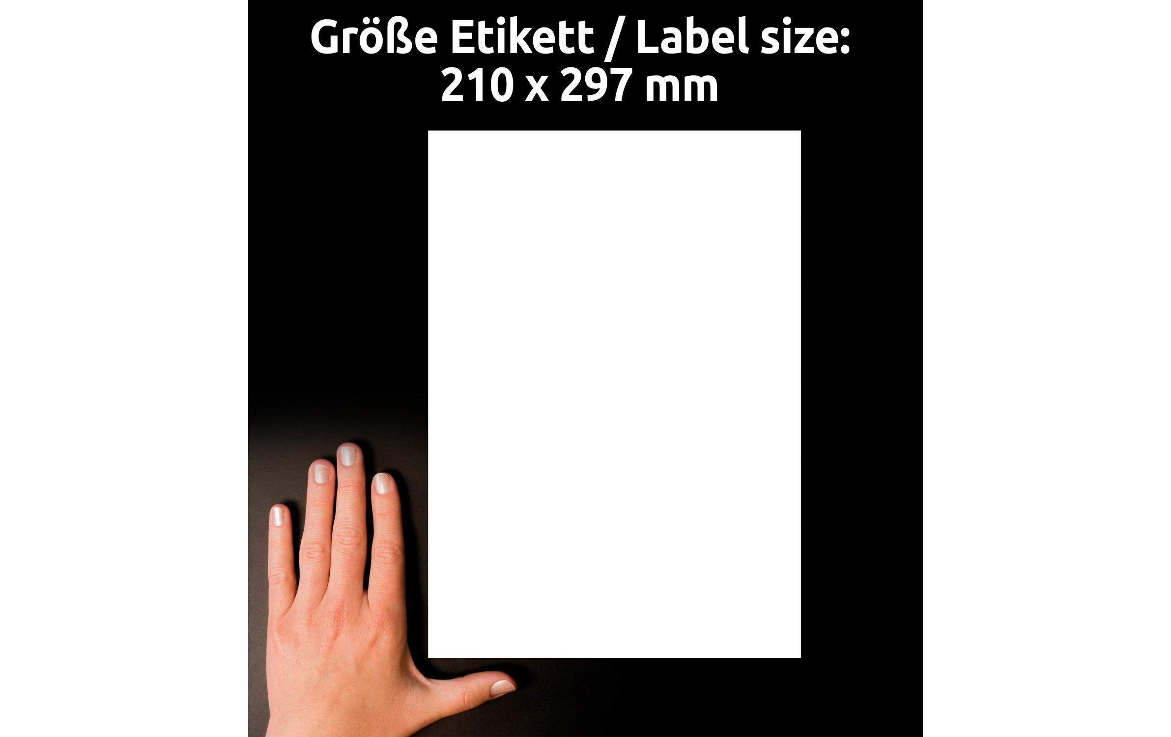 Universal-Etiketten 210 x 297 mm, 10 BlattWetterfeste Etiketten