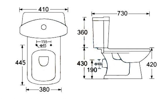 Badstuber Style duoblok toilet set wit met zitting PK