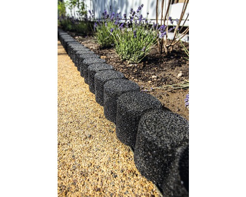 Terrasoft tuinrand/gazonrand voor zandbakken met buis, 100 x 8 x 27,5 cm, 6 stuks, antraciet