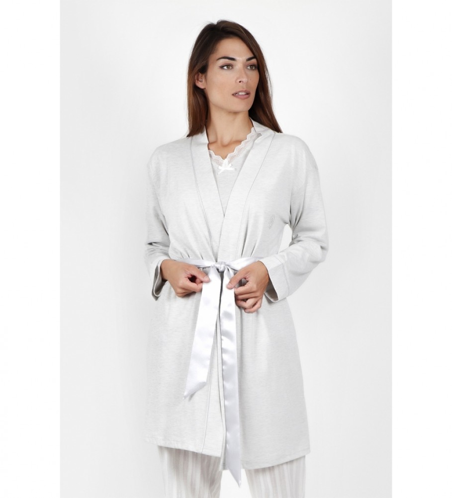 Robe básico de manga comprida Admas pérola