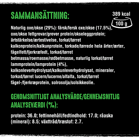 Tørfoder m. lam og okse
