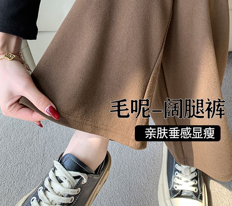 Jaqmine - Hoge taille effen losse rechte broek