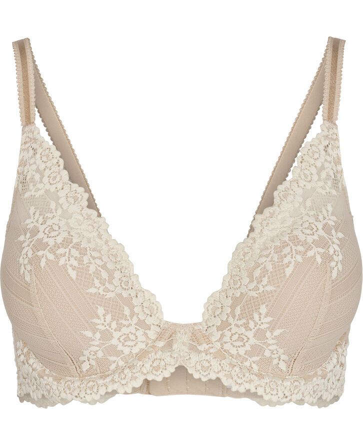 Wacoal EMBRACE LACE PLUNGE UNDERWIRE BRA Naturally nude / ivory