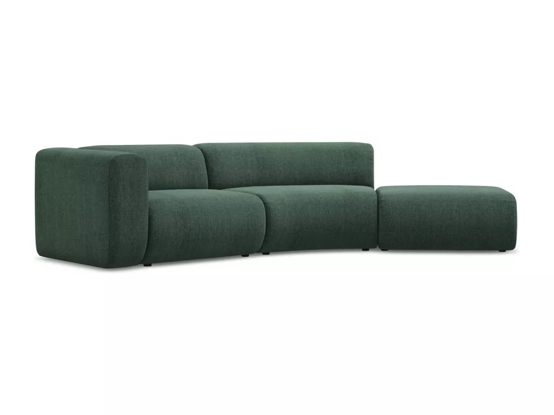 Canapé modulable 4 places droit en tissu chenille - vert - EKAHI