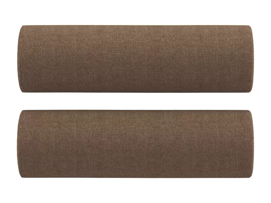 Ensemble de canapés 3 pcs avec coussins marron tissu