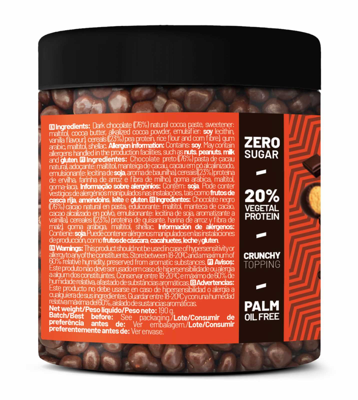 Zumub Protein Crunchies Chocolate Amargo 190 gramas