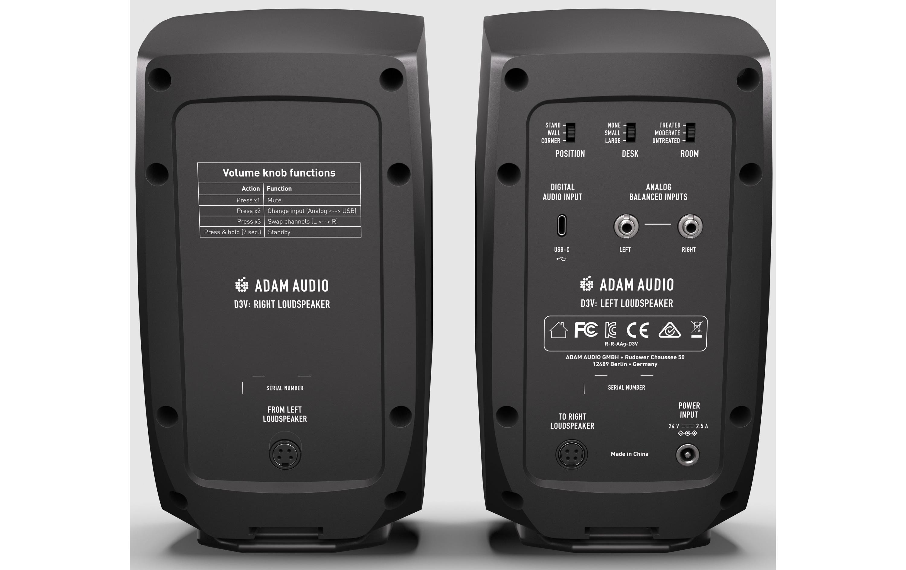 Studiomonitore D3V Schwarz<br>Aktives 2-Weg Desktop Monitor System