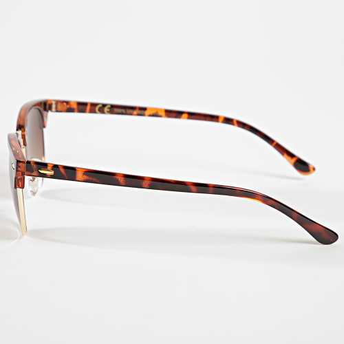 Lunettes De Soleil Doré Marron Dégradé