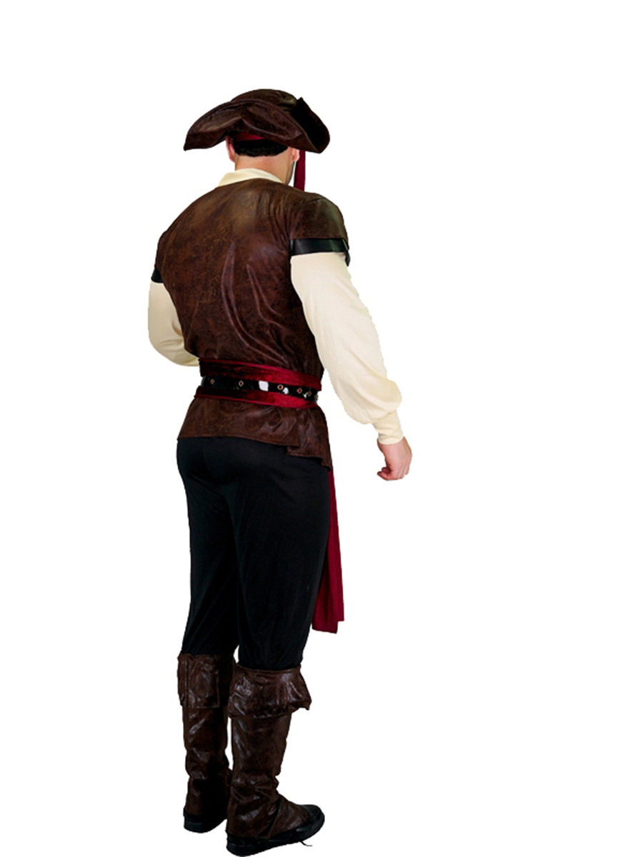(170-175cm) Fasnacht Erwachsenen Kostüm Piraten Verkleidung für Motto Partys / Halloween - Braun / Beige