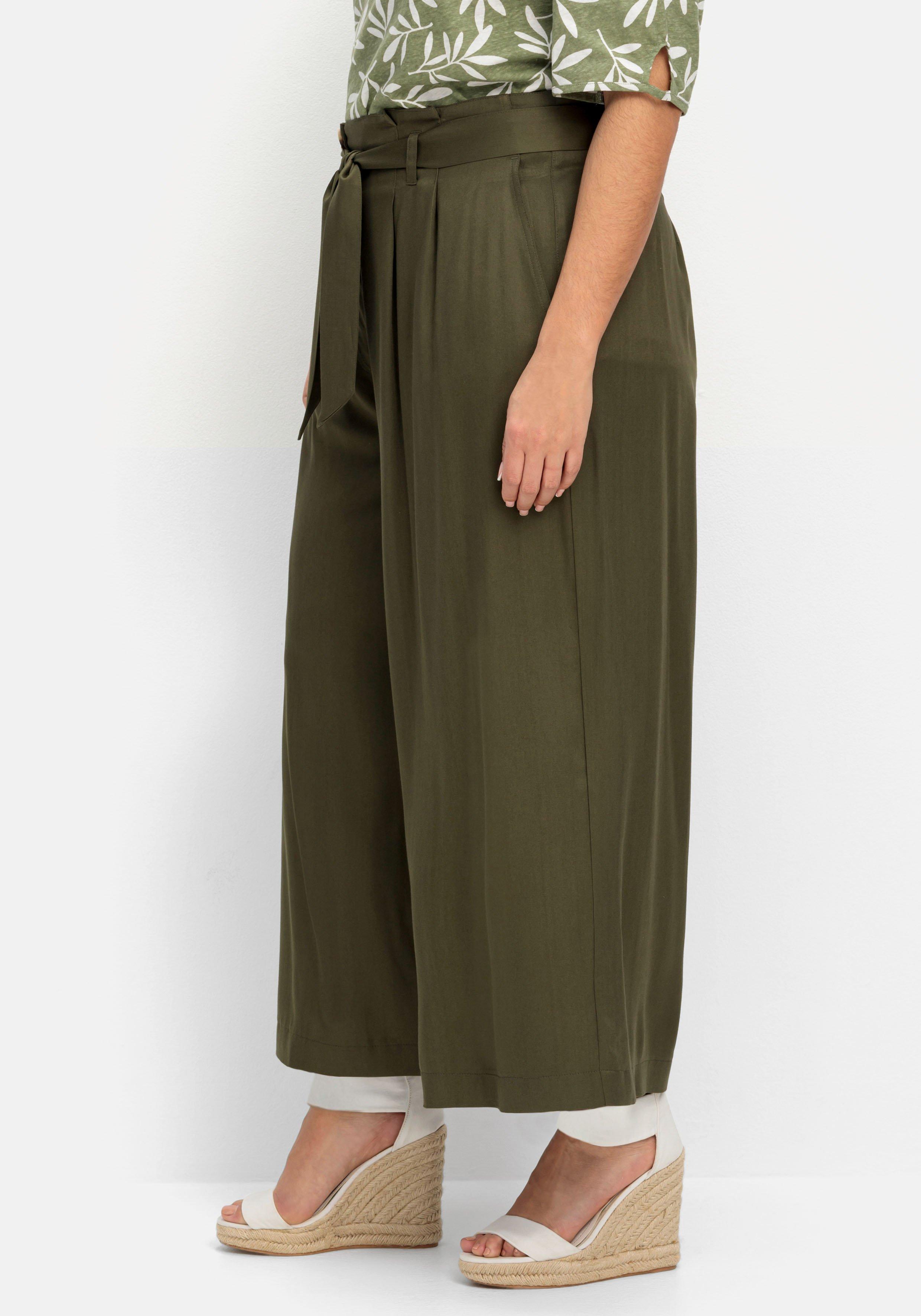 Culotte mit High-Waist-Bund und Stoffgürtel