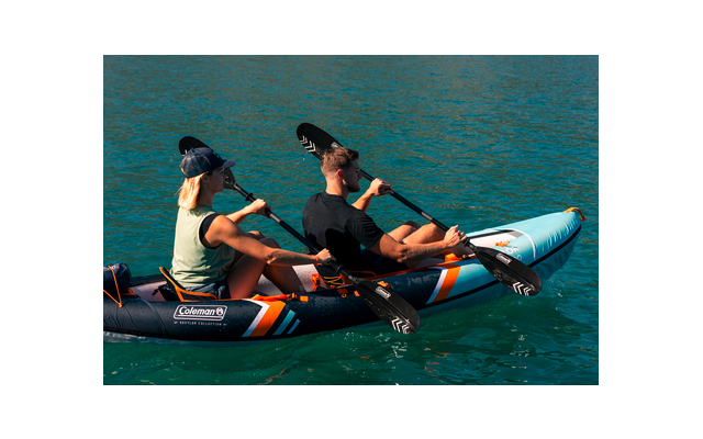 Coleman aufblasbares Kajak Kit Sevylor Colorado 2 Personen inkl.  2 Paddel / Rucksack / Finne / Handpumpe / Aufbewahrungstasche