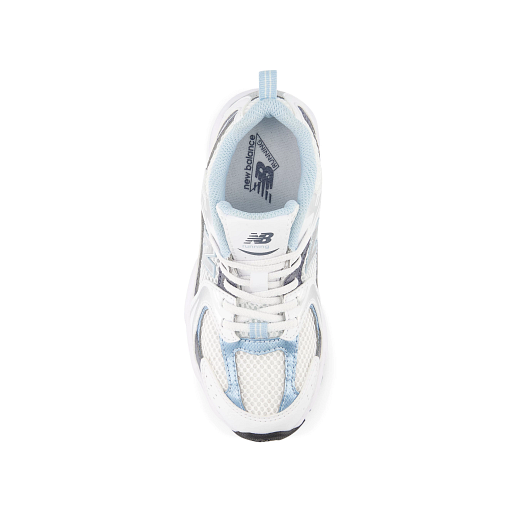 New Balance 530 Little Kids' Sneakers, White/Dark Arctic Grey, 32