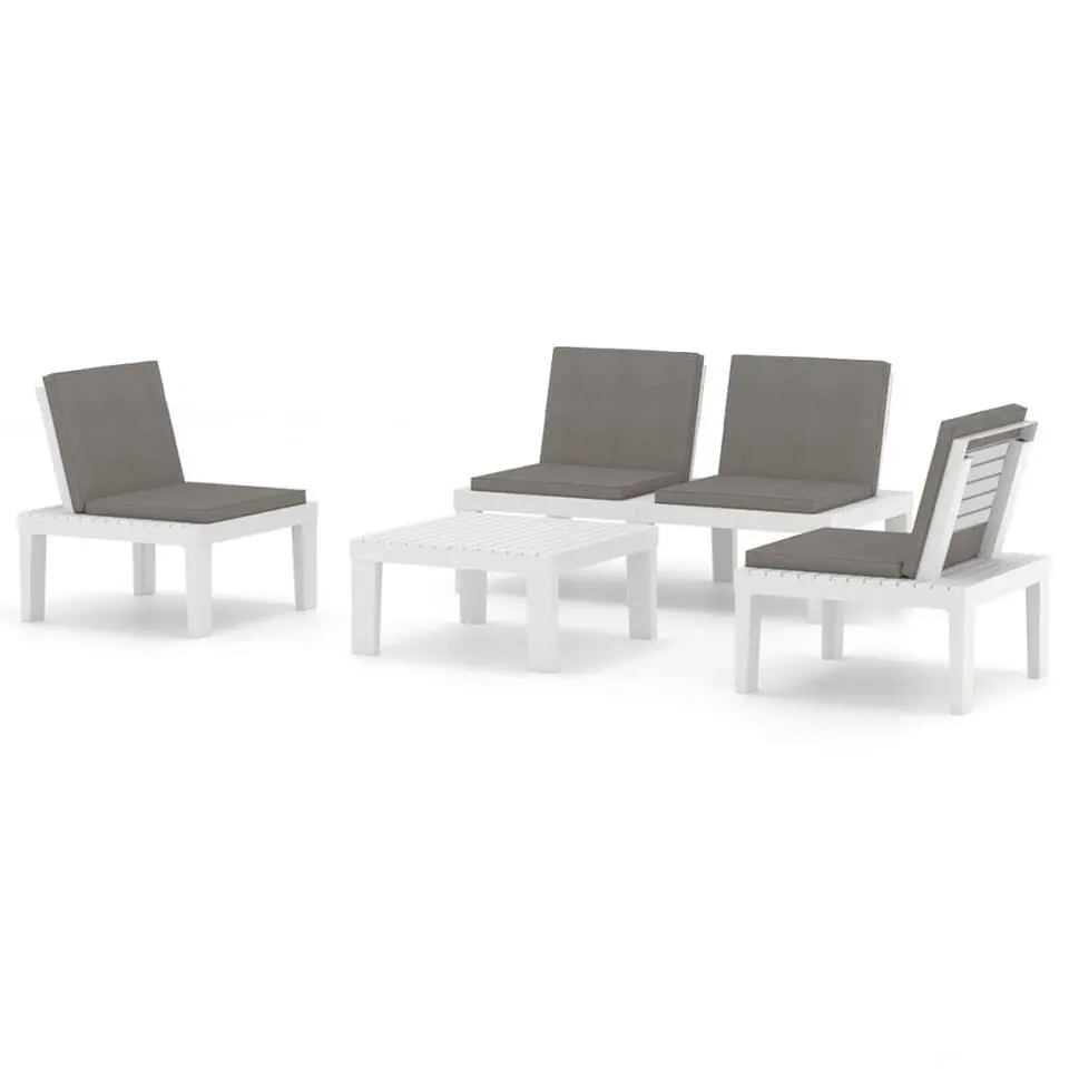 vidaXL - Loungeset - Wit - Kunststof