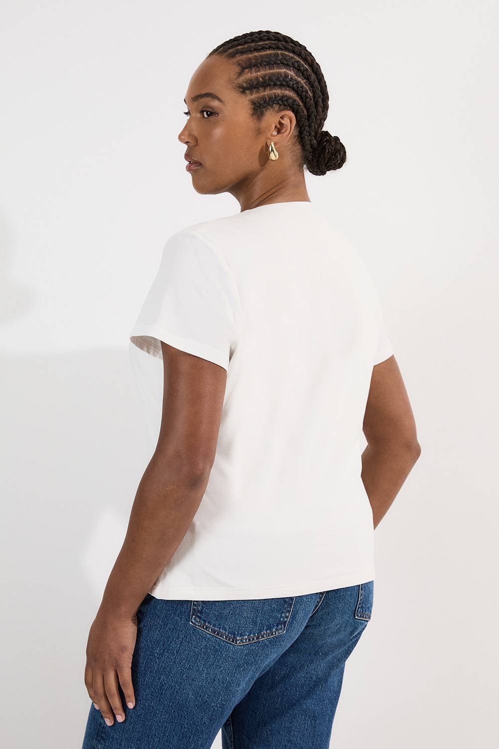 KarenMillen T-Shirt en Coton Stretch Grande Taille