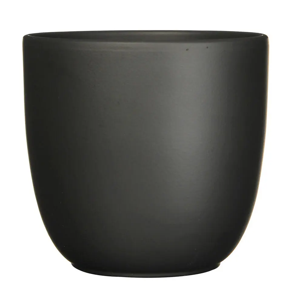 Mica Decorations Planten/bloempot Tusca - Zwart - D31/H28 cm