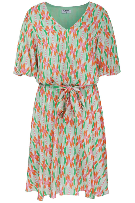 Fluresk groene dames jurk
