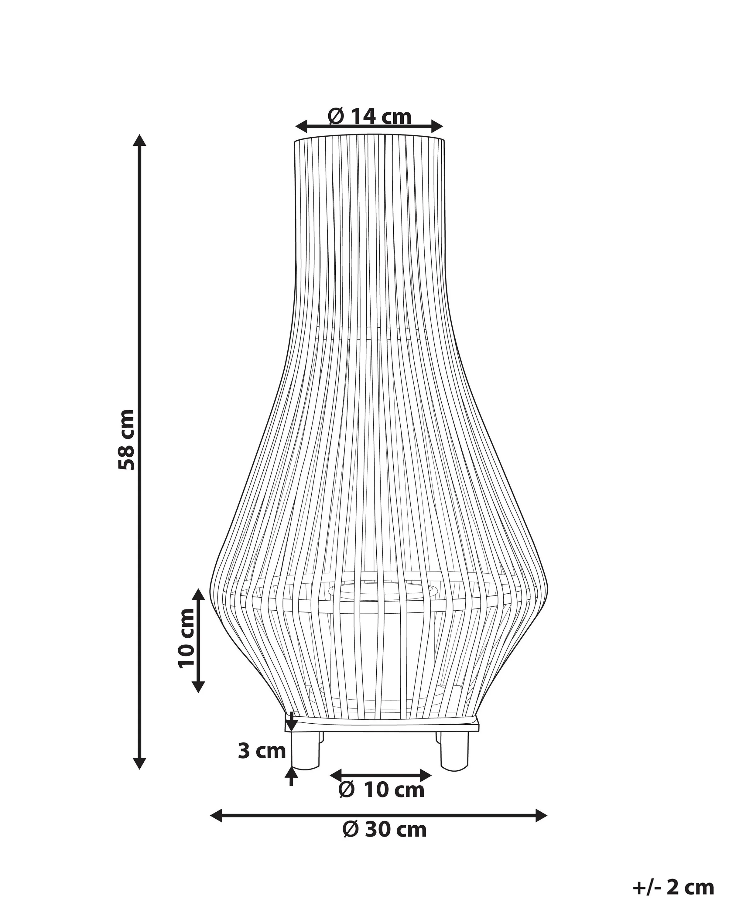 Lantaarn LEYTE Wilgenhout 58 cm Lichtbruin