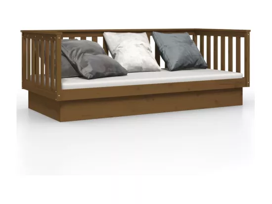 Lit de jour sans matelas marron miel 100x200 cm bois pin massif