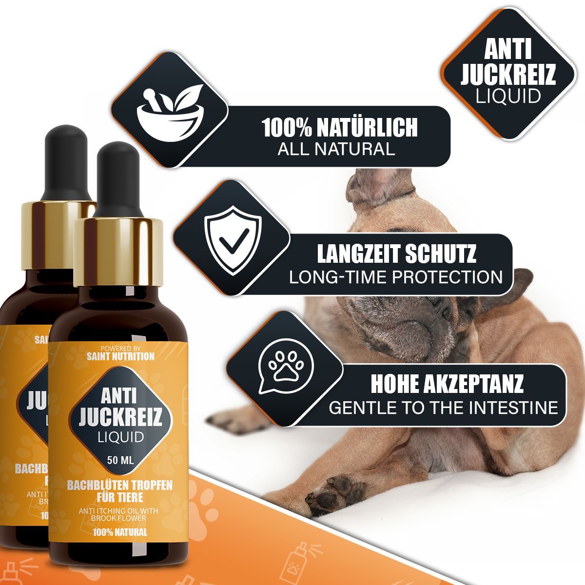 Saint Nutrition® | Juckreiz Tropfen für Hund und Katze