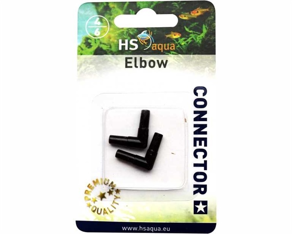 HS Aqua Bocht 4-6 MM 2 ST. Zwart | Elleboog koppelstuk