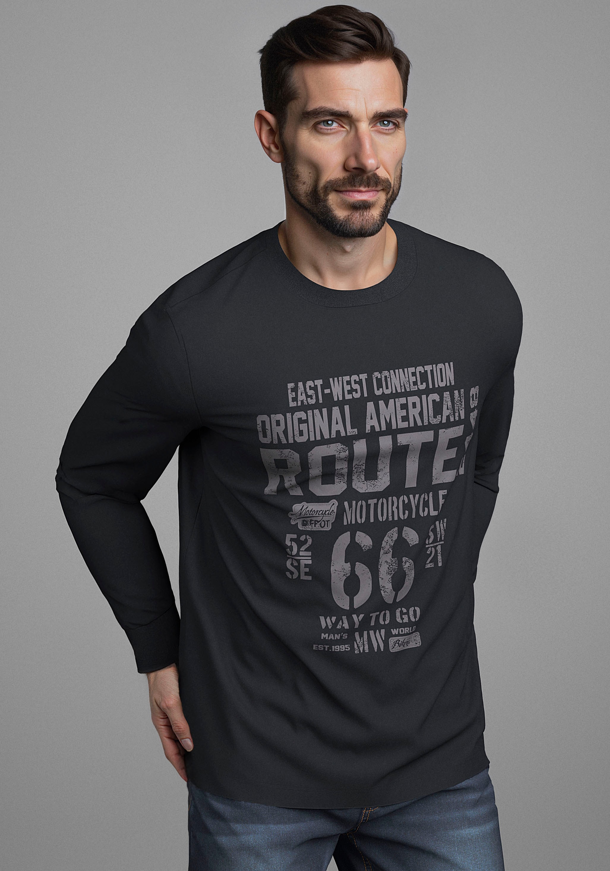 Man's World Rundhalsshirt »Neue Kollektion!«, mit Bündchen