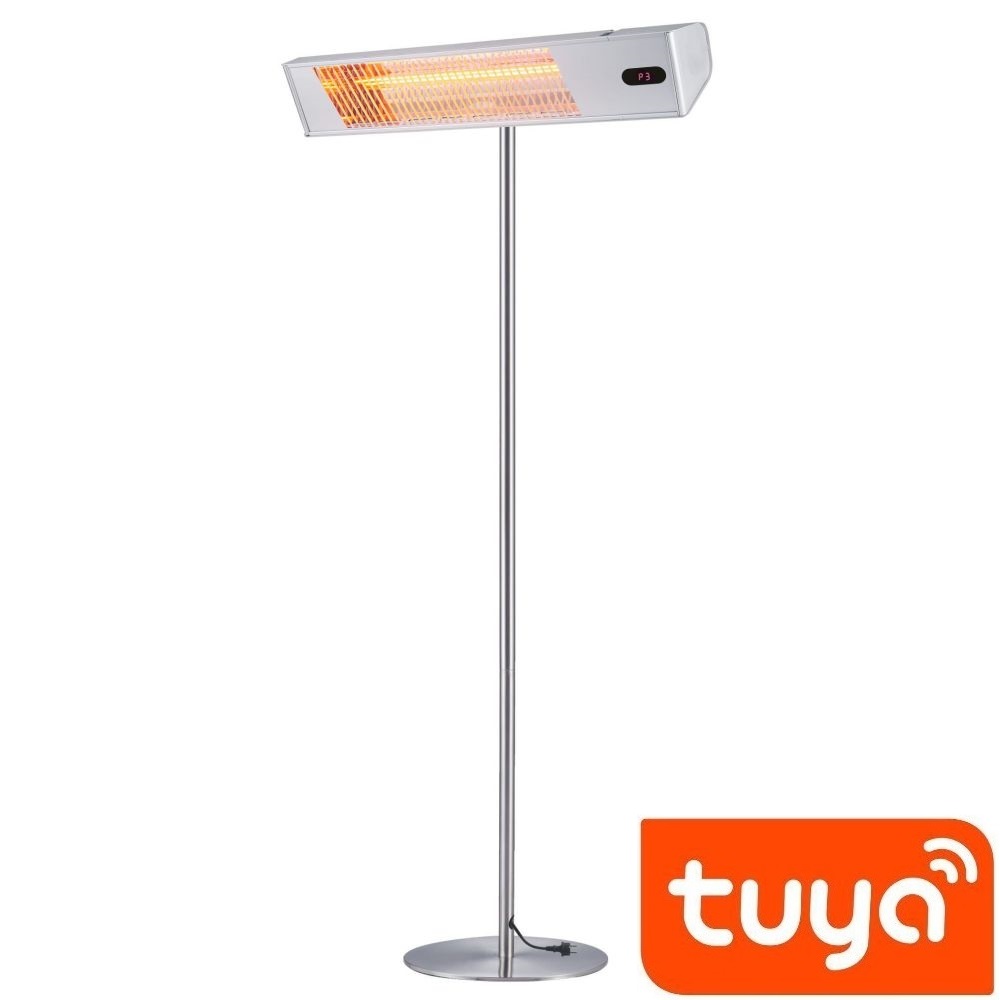 Chauffage a infrarouge 2000w sined heat ira inox wifi avec poteau