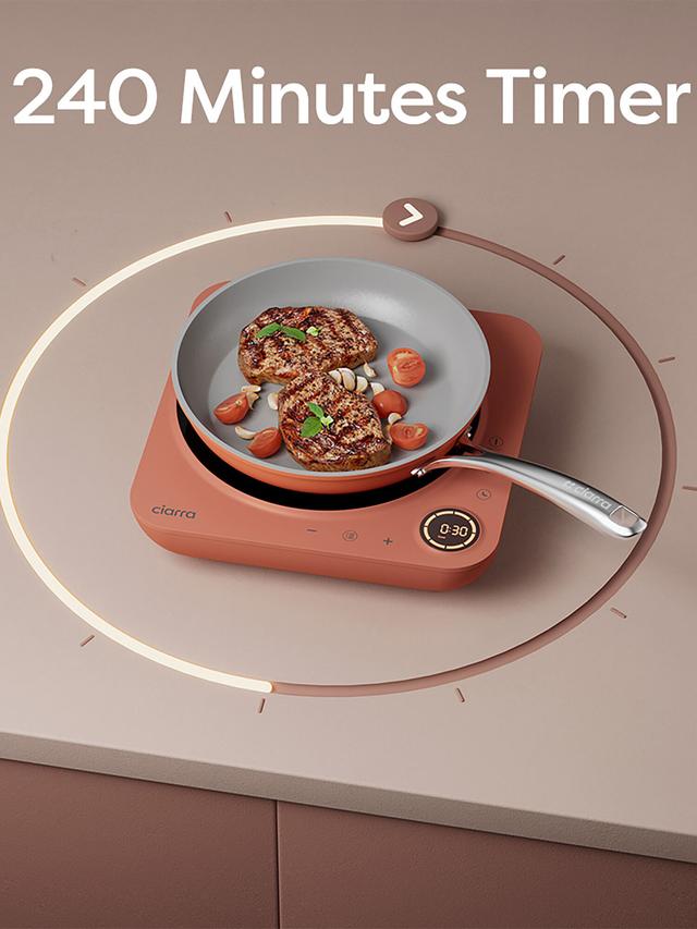 ciarra Tragbare Induktionskochplatte mit 4h Timer, 2000 W