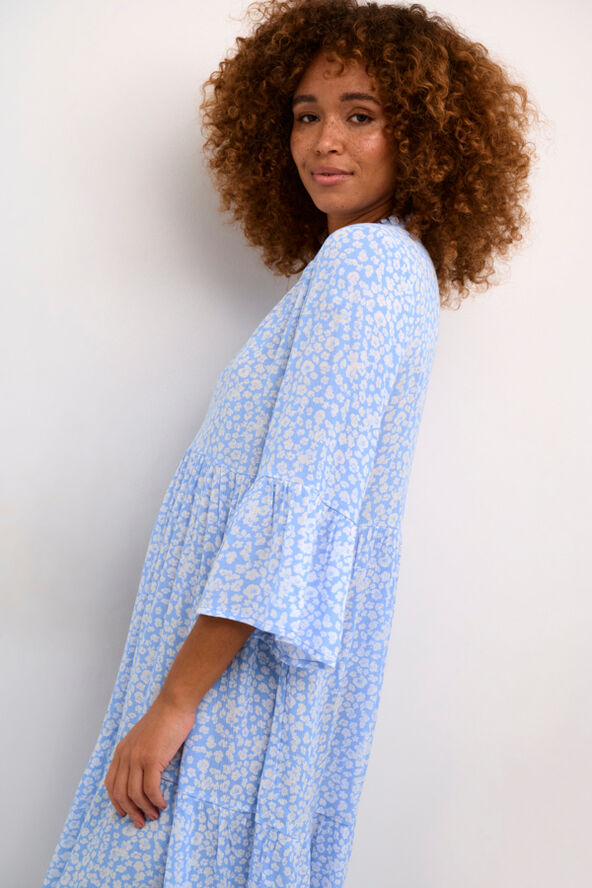 Kaffe KAhera Amber Dress Printed Vista blue / chalk flower