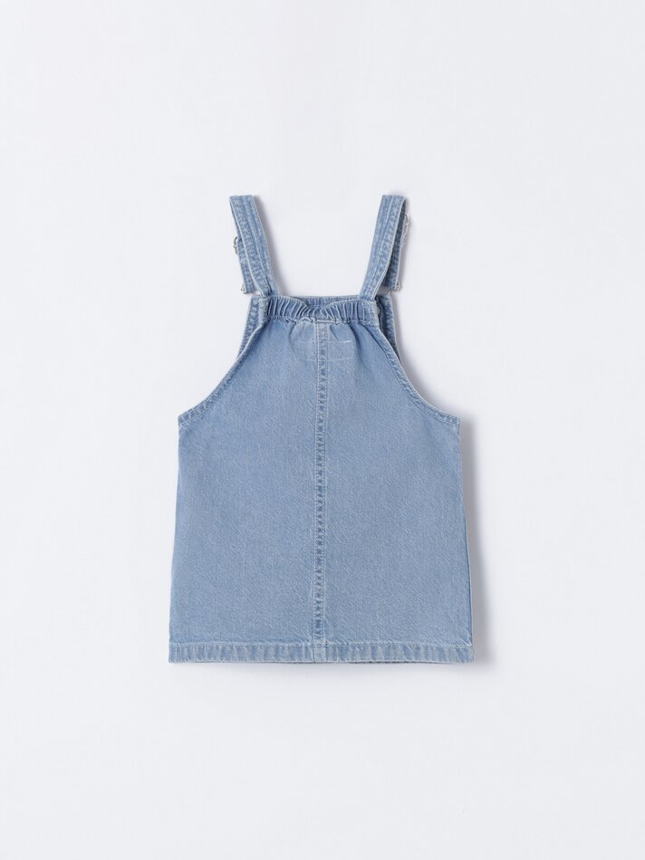 Vestido jardineira jeans - Azul claro