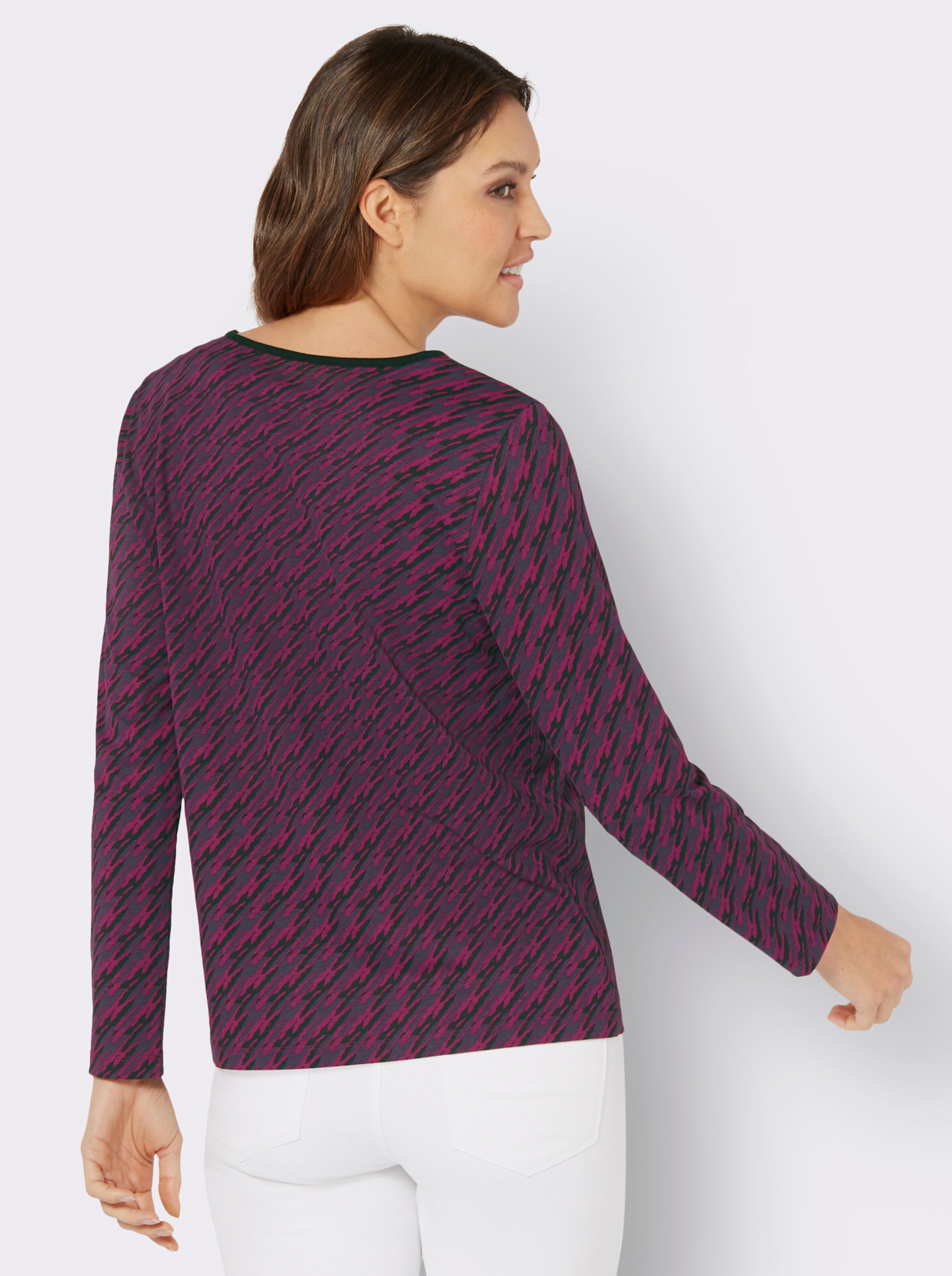 Langarmshirt im grafischen Muster