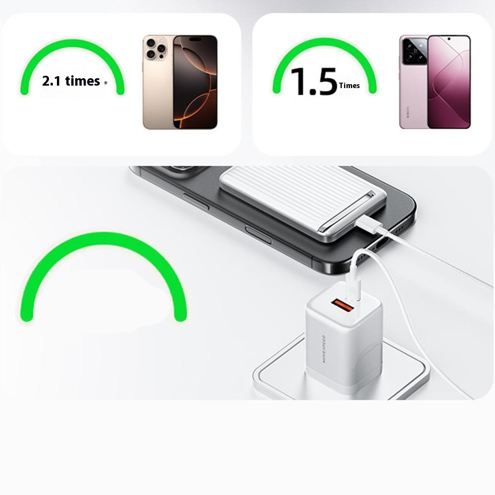 (30W) 10000mAh Magnetische Qi2 MagSafe Powerbank USB C Ladegerät mit Kickstand - Weiss