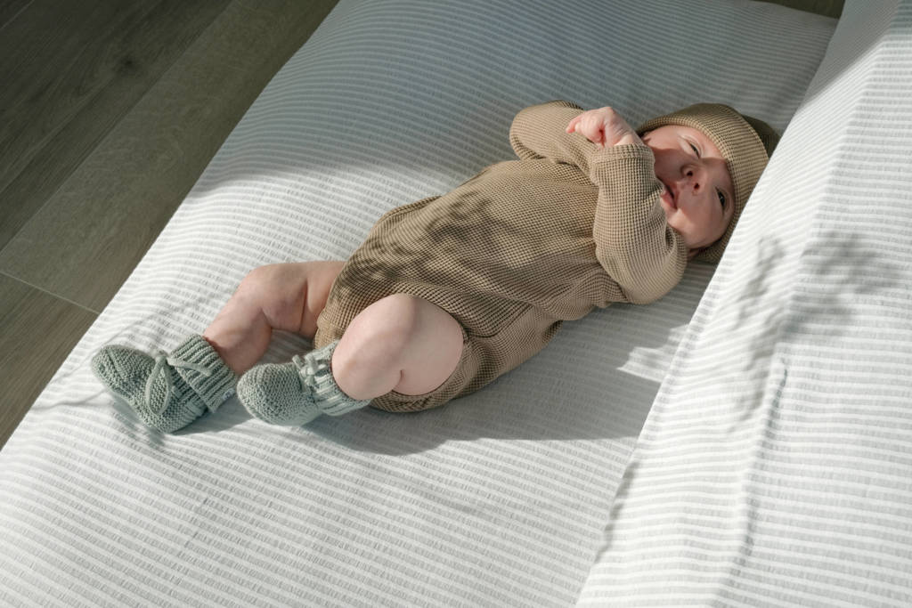 gebreide baby slofjes groen