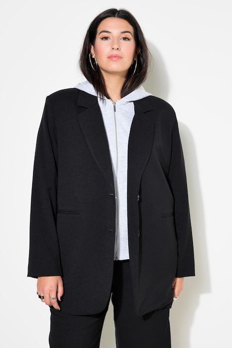 Blazer, oversized, Kapuze, Komplettfutter