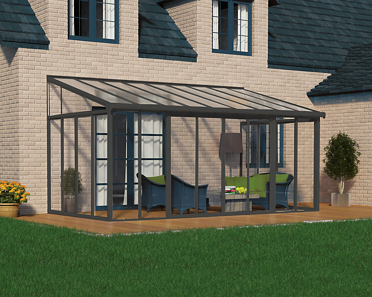 Véranda Canopia SanRemo 2.77 x 5.46m Gris anthracite