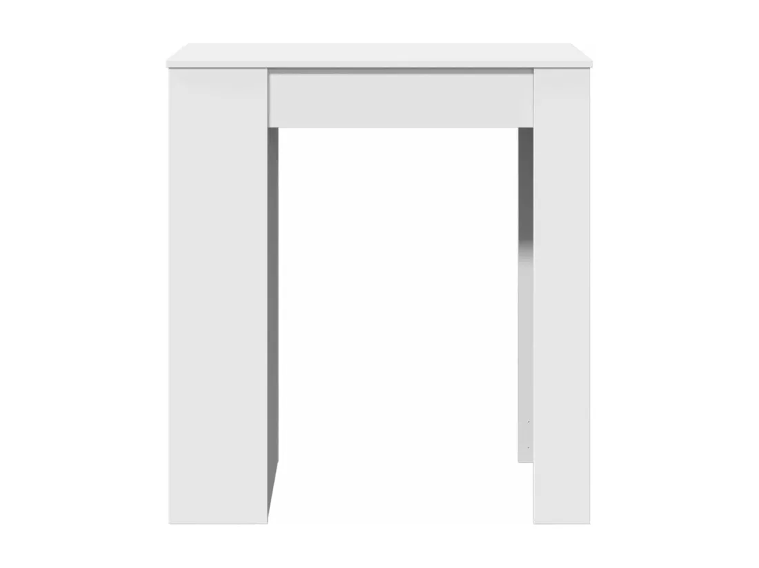 Table de bar avec étagères blanc bois d'ingénierie