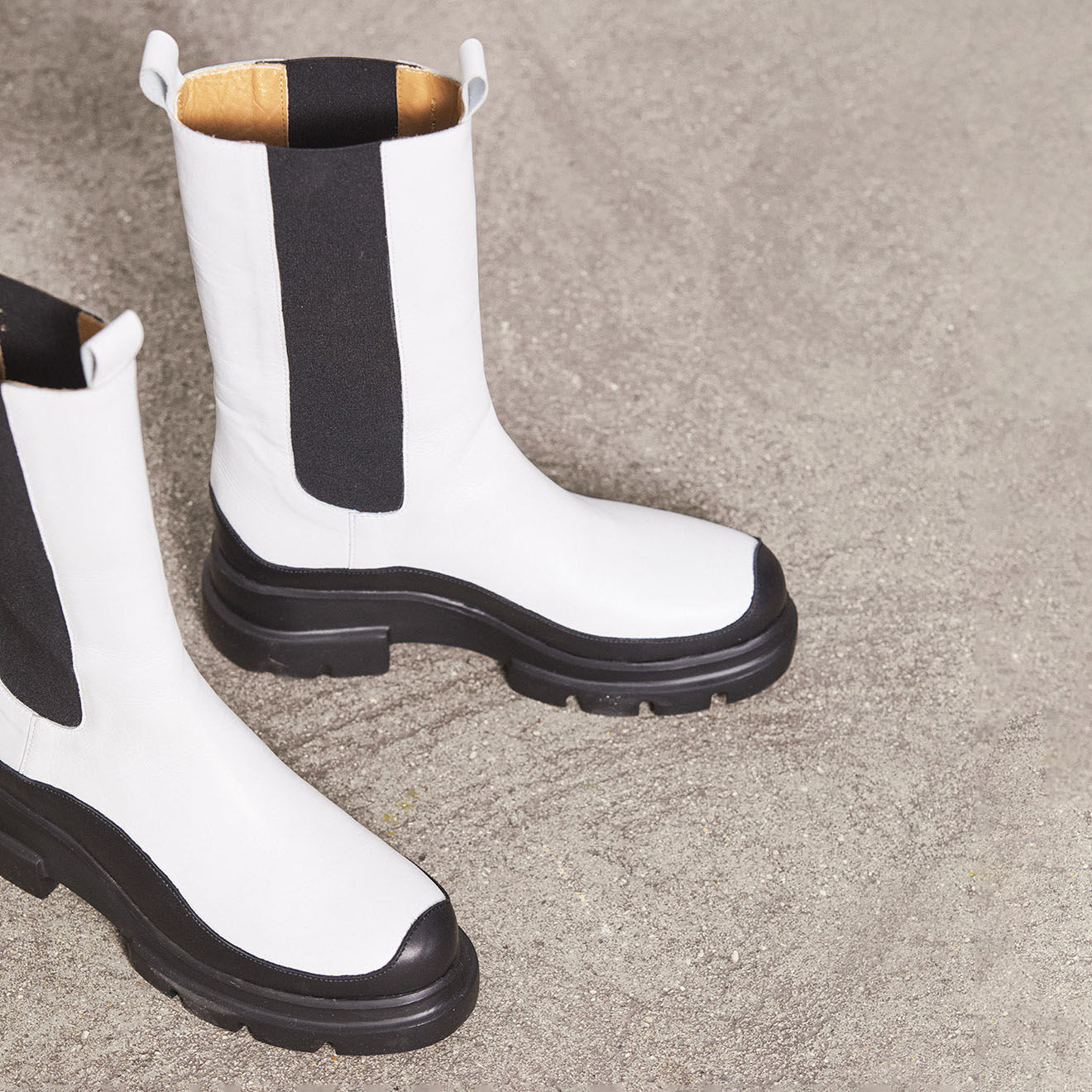 Mellow Yellow Chelsea boots en Cuir Axel blanches