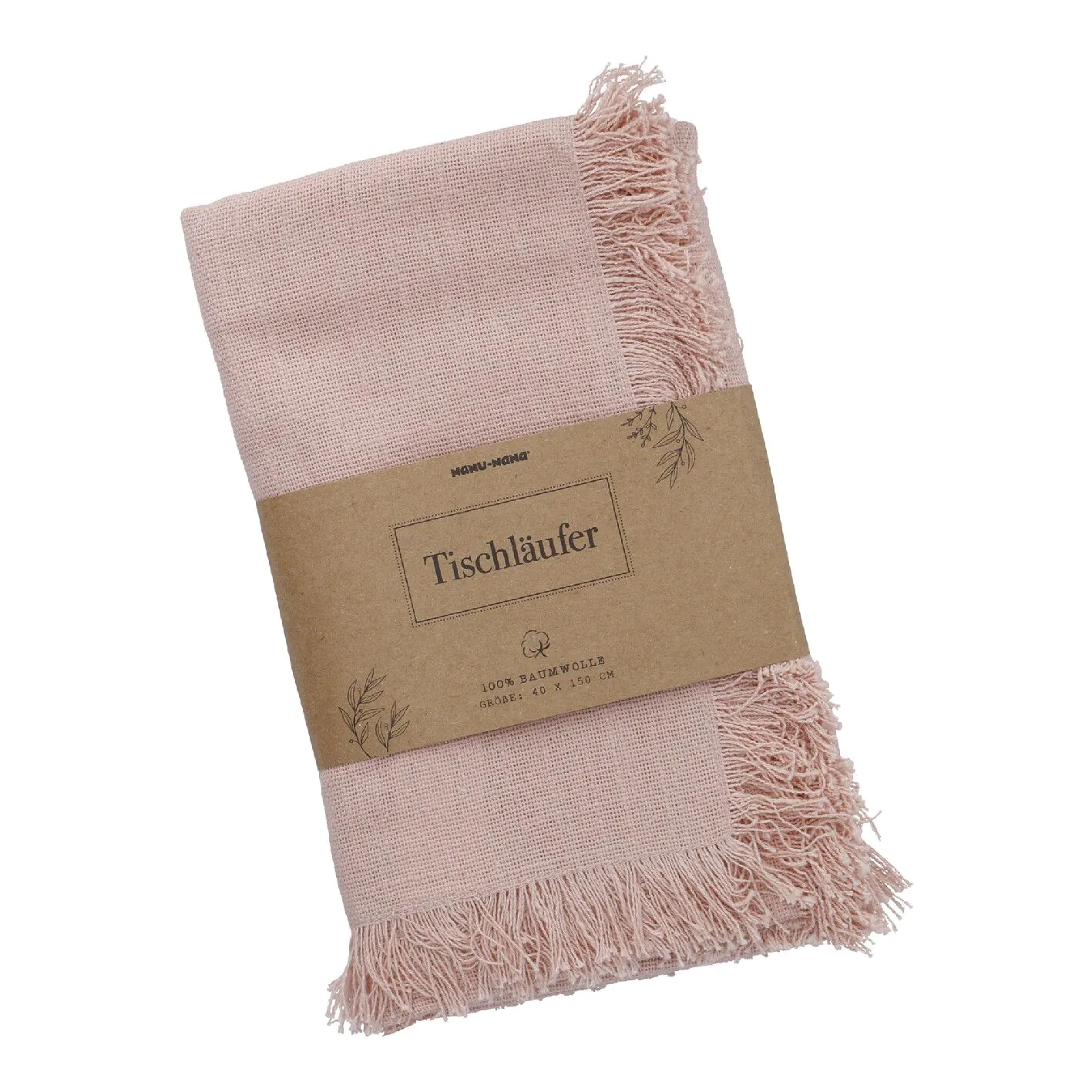 Tischläufer Fransen, rosa, 40 x 150 cm