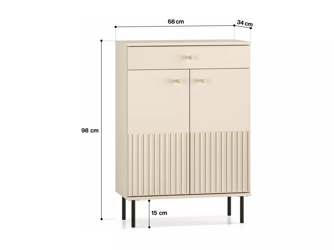 Meuble à chaussures avec tiroir 68 cm - beige - CALETTO
