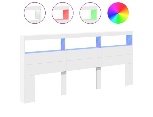 VIDAXL - Armoire tête de lit avec led blanc 220x17x102 cm