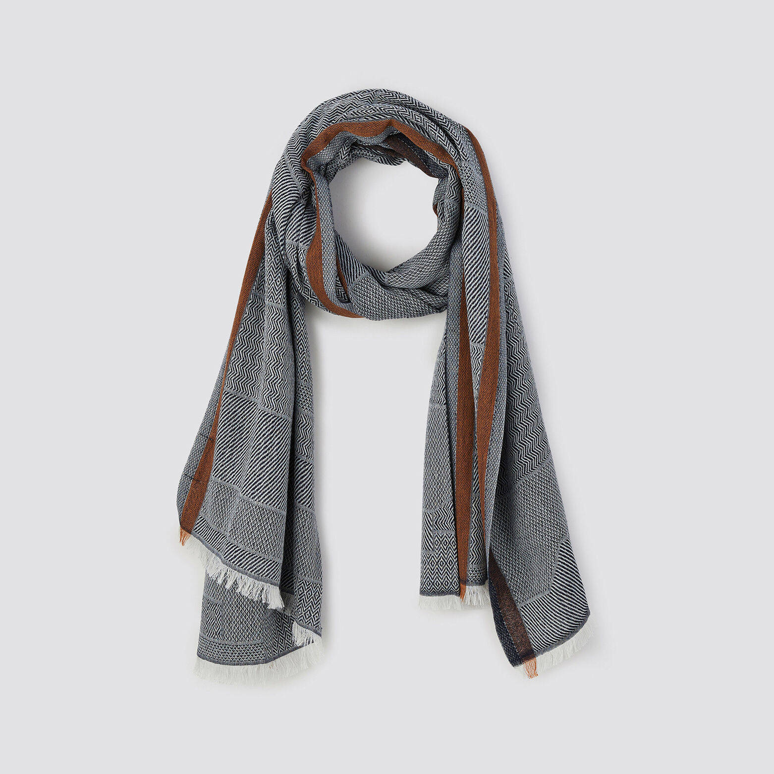 Chèche esprit patchwork Bleu moyen