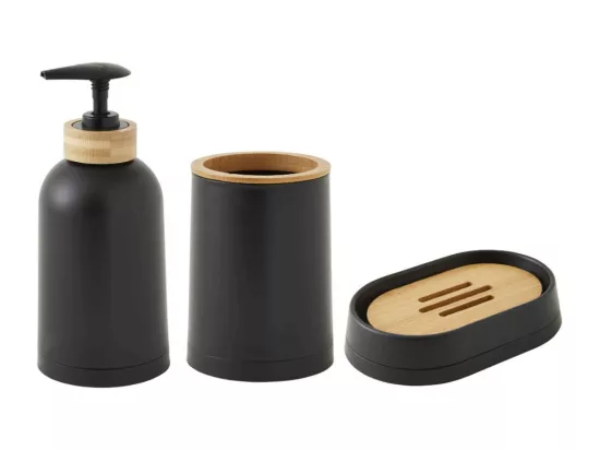 Set de salle de bain 3 pièces 3 pièces en bambou noir