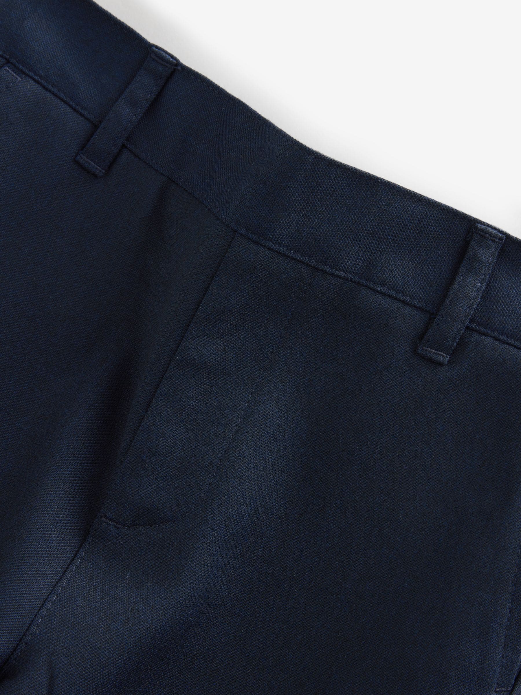 Marineblauw - Clarks Pull On Regular Fit Trousers 2 Pack