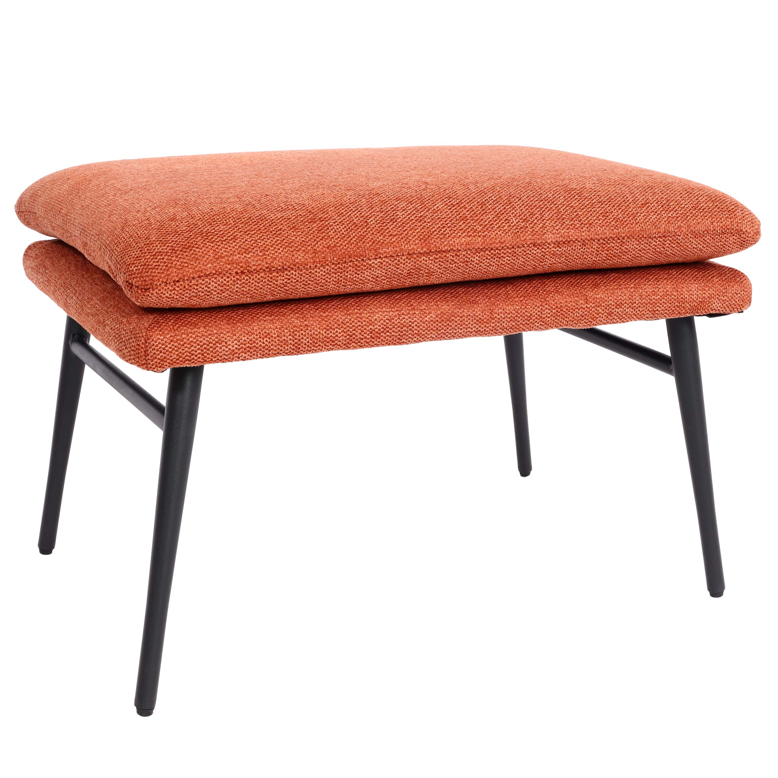 Hocker MCW-L62, Sitzhocker Fußablage Ottomane Polsterhocker, 38x56x40cm Stoff/Textil ~ terracotta-braun