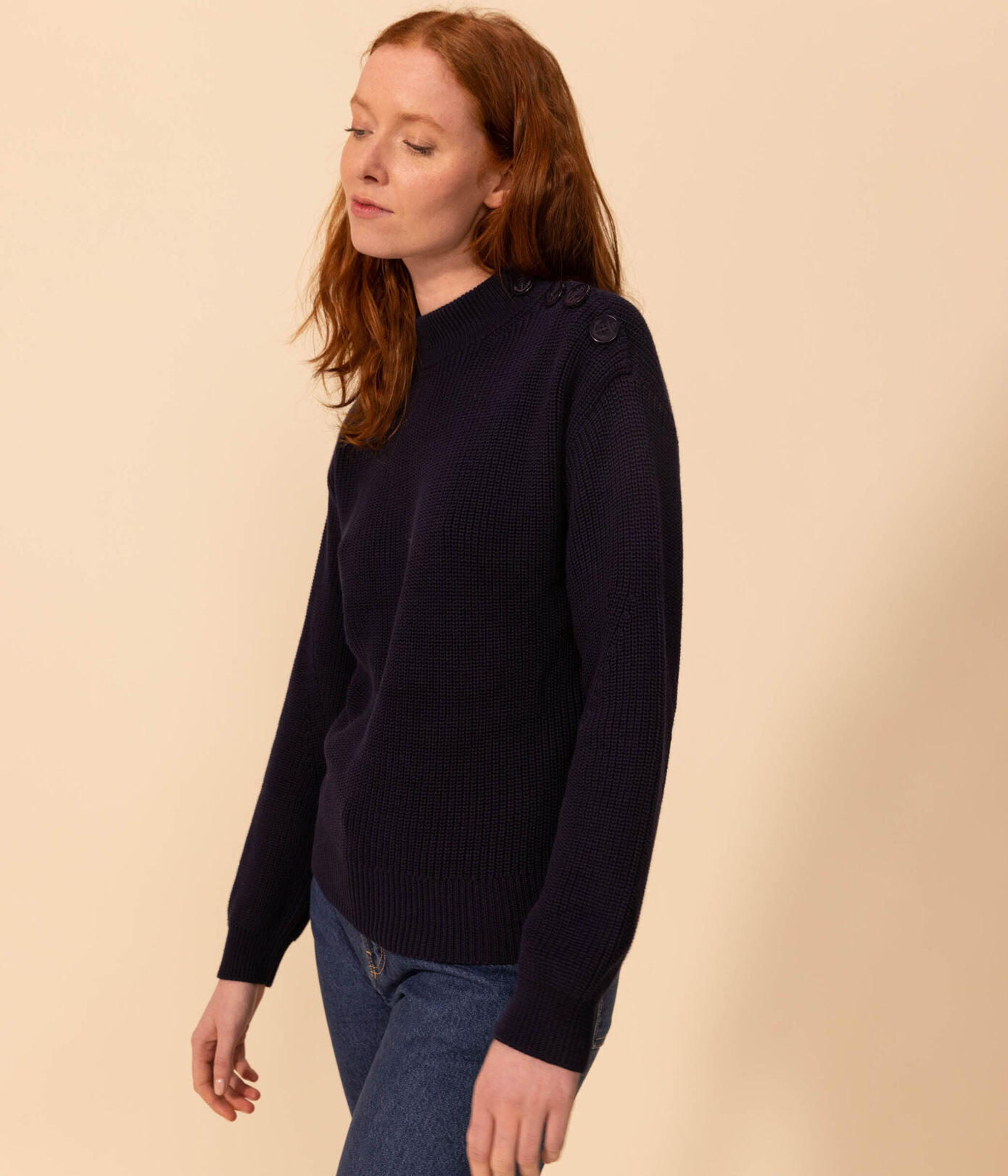 Pull en côte anglaise en coton Femme