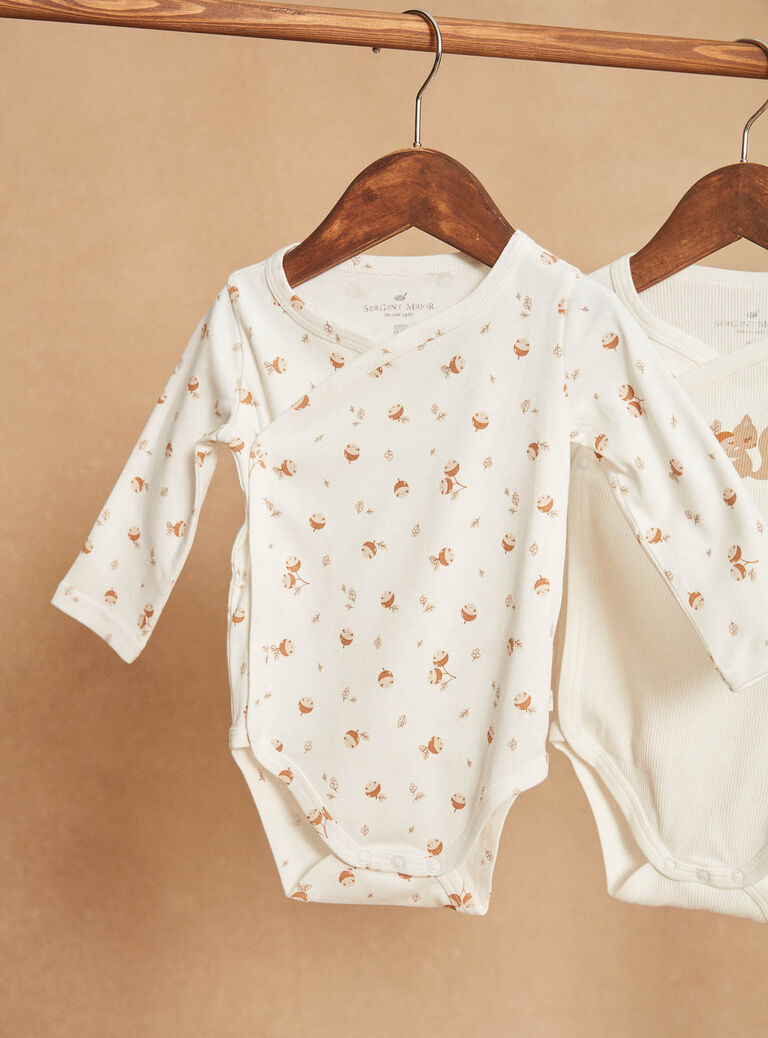 Lot de 2 body écrus côtelés en coton biologique